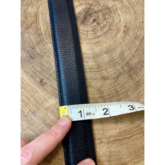 Martin Dingman Luxury Black Leather Men's Belt With Silver Accents size 95/38 - Picture 9 of 10